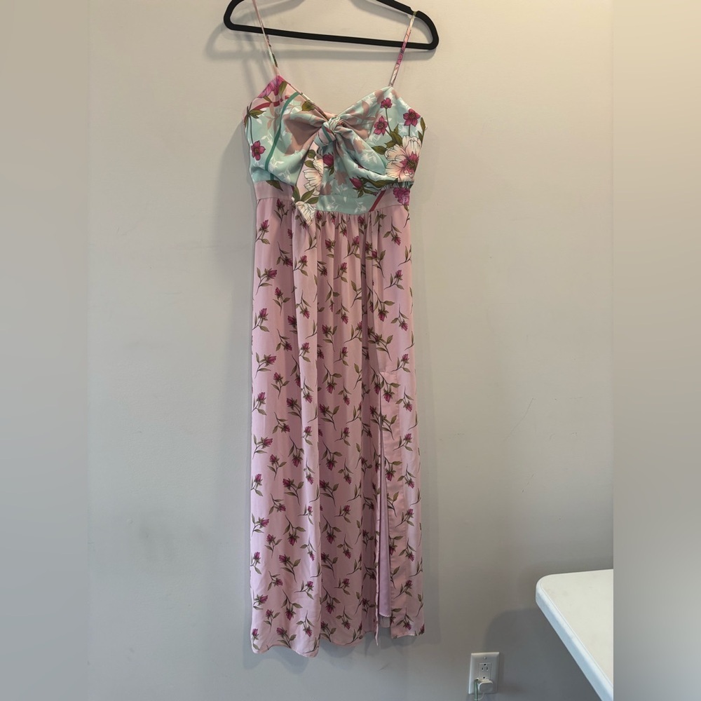 Badgley Mischka Pink Floral Maxi Dress - Picture 4 of 7